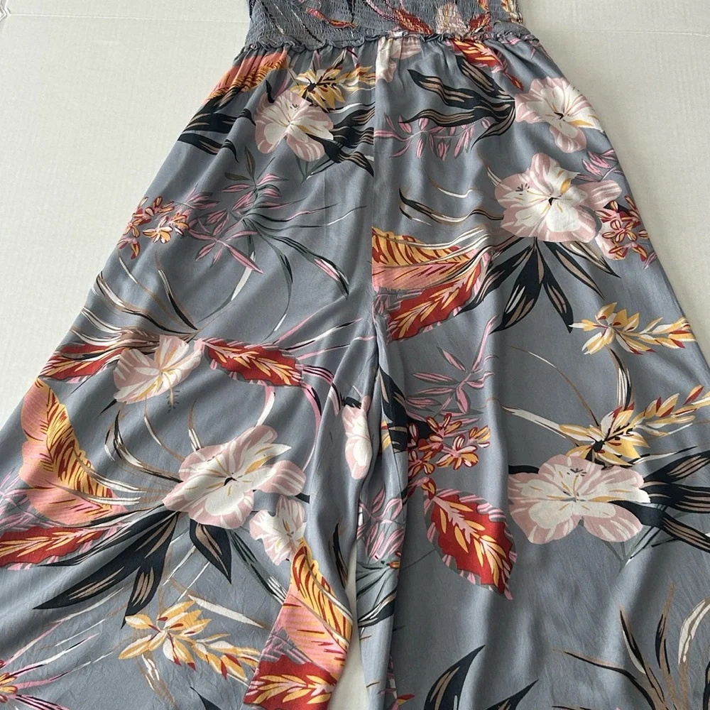 Patrons of Peace Gray Floral Maxi jumpsuit - Picture 1 of 9